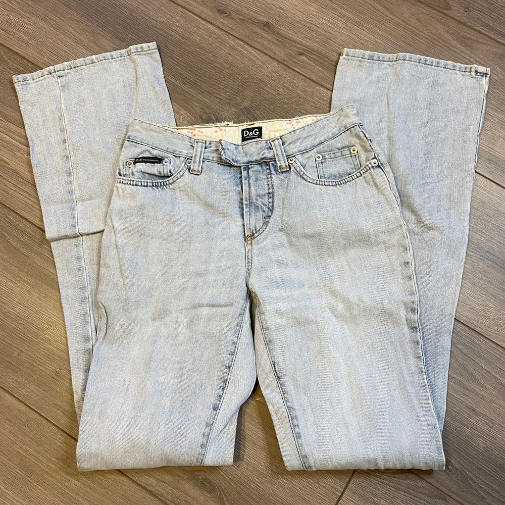 D&G Boot Cut Jeans with Pink Accents
